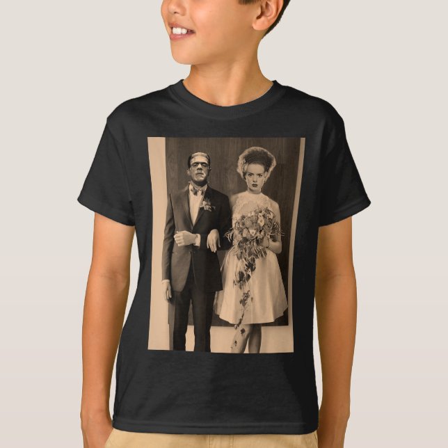 T-shirt Jour de mariage Dapper Frankenstein - Monster Hall (Devant)