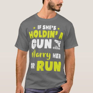 T-shirt Jour De Mariage Si Elle Porte Une Arme Soit L'Épou