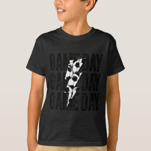T-shirt Jour de match de football Éclair de football Maman