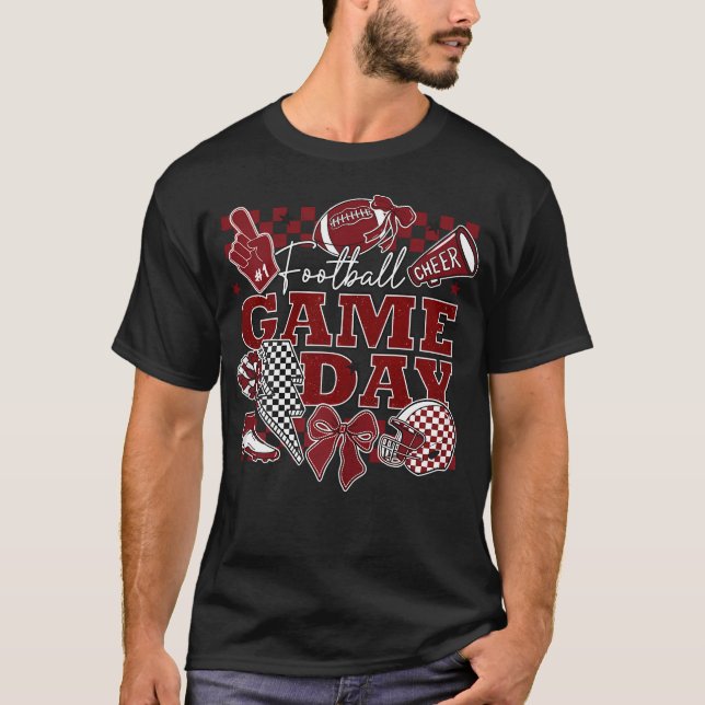 T-shirt Jour de match de football Touchdown Saison Équipe  (Devant)