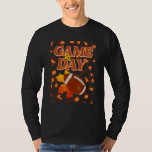 T-shirt Jour de match Léopard Feuilles d'automne Football 