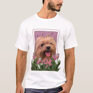 T-shirt Jour de mères - tulipes roses - Morkie - de