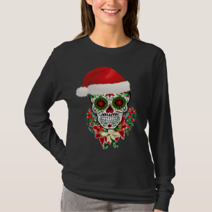 T-shirt Jour De Noël Du Crâne De Sucre Morts Chapeau De Sa