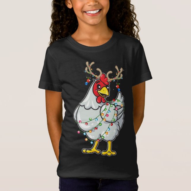 T-Shirt Jour de Noël Rindeer Antlers Lumières Pyjama F (Devant)