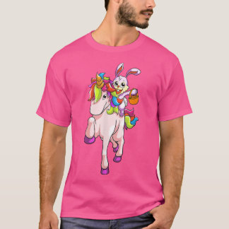 T-shirt Jour de Pâques Bunny équitation Unicorn Girls Todd