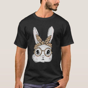 T-shirt Jour de Pâques Bunny Visage Lunettes de soleil Leo