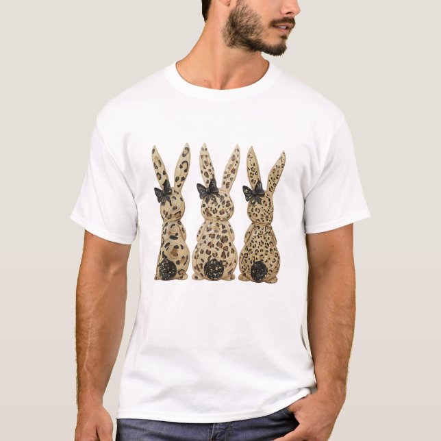 T-shirt Jour de Pâques chrétien drôle arc de lapin mignon  (Devant)