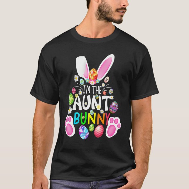 T-shirt Jour de Pâques drôle Je suis Tante Bunny Matching  (Devant)