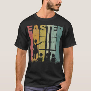 T-shirt Jour de Pâques Enseignant Math Retro Graphisme Fun