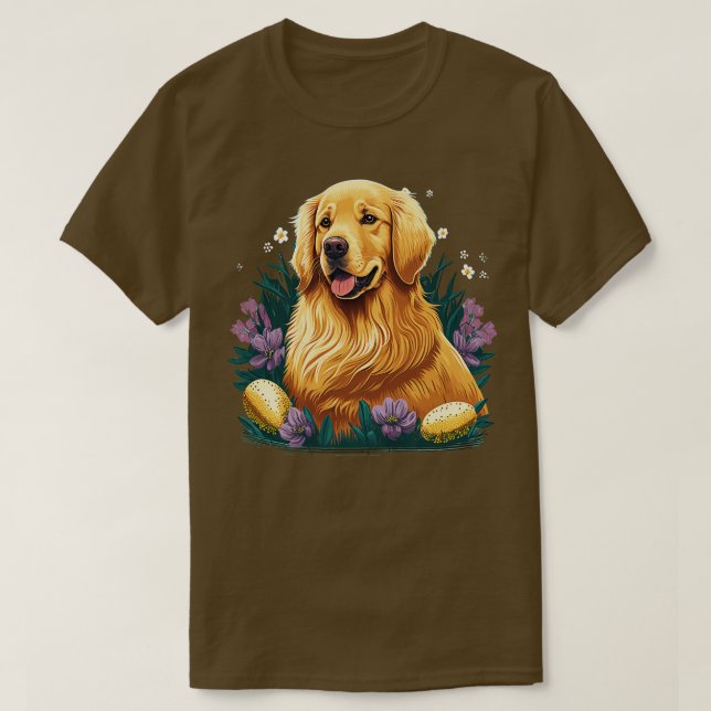 T-shirt Jour de Pâques Golden Retriever (Design devant)
