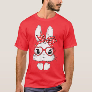 T-shirt Jour de Pâques Léopard Lunettes de lapin Oeufs Jol