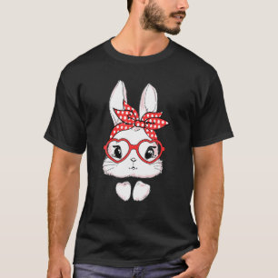 T-shirt Jour de Pâques Léopard Lunettes de lapin Oeufs Jol