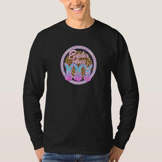 T-shirt Jour De Pâques Leopard Pour Les Femmes Avec Mignon (Devant)