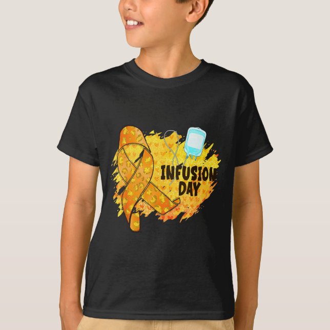 T-shirt Jour de perfusion Ruban orange de sensibilisation  (Devant)