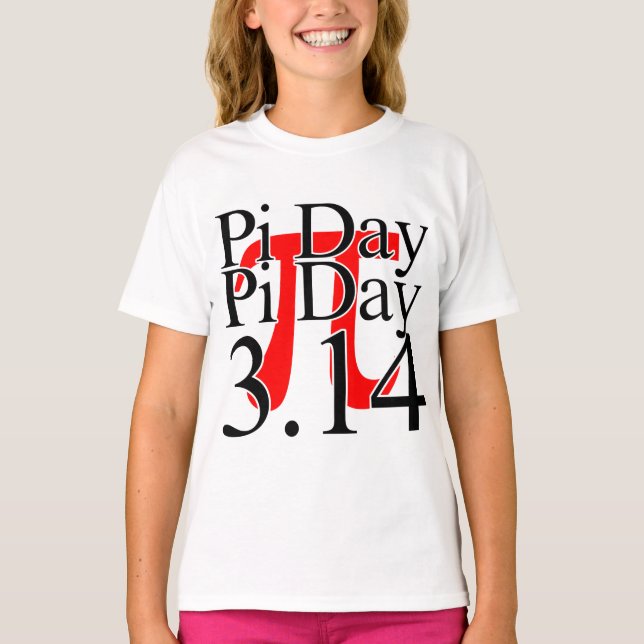 T-shirt Jour de Pi 3.14 Noir et Rouge (Devant)