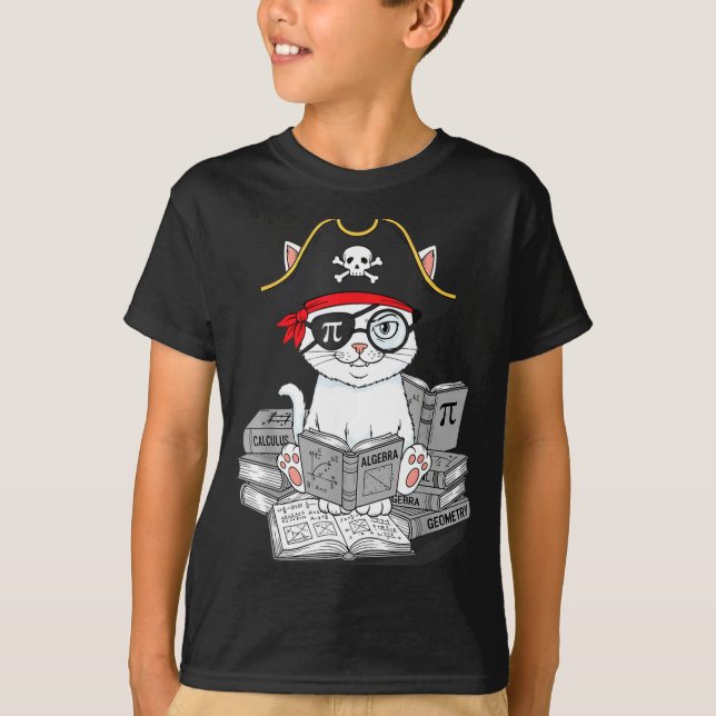 T-shirt Jour de Pi Math Cat Nerd Math Pirate Enseignant Ét (Devant)