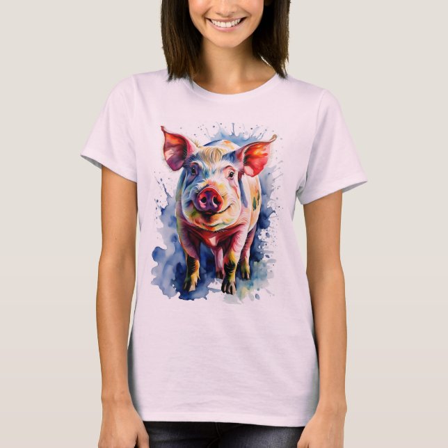 T-shirt jour de porc T shart rose extraordinaire (Devant)