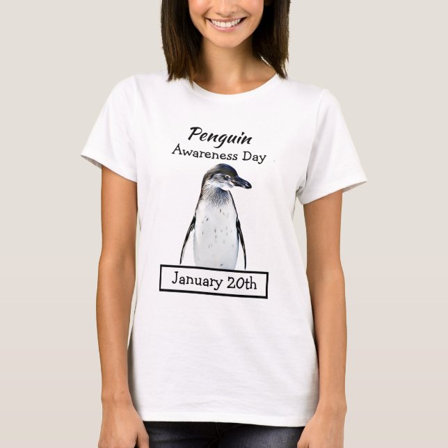 T-shirt Jour de sensibilisation des pingouins 20 janvier F (Devant)