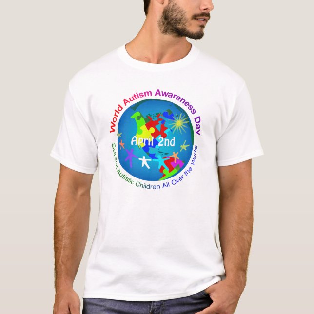 T-shirt Jour de sensibilisation sur l'autisme du monde (Devant)
