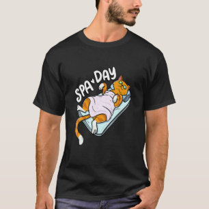 T-shirt Jour de Spa Bien-être Chat Paresseux Mignon Suppor