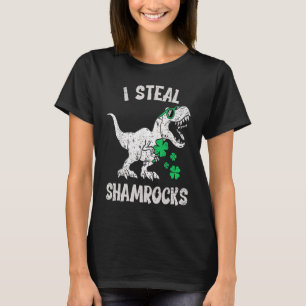 T-shirt jour de st patrick Dinosaur I Steal Shamrocks 1