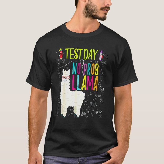 T-shirt Jour de test drôle pas de problème lama (Devant)