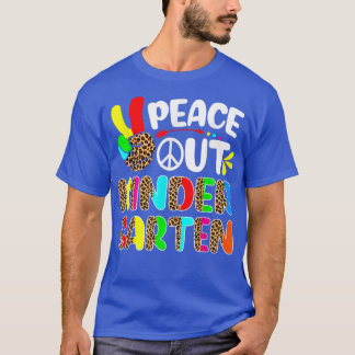T-shirt Jour dernier de l'école Leopard Peace Out jardin d