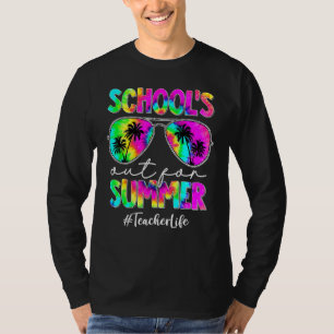 T-shirt Jour Dernier Des Écoles De Tie Dye Pour L'Été