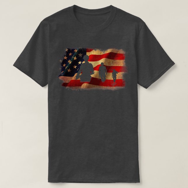 T-shirt Jour des anciens combattants du drapeau patriotiqu (Design devant)