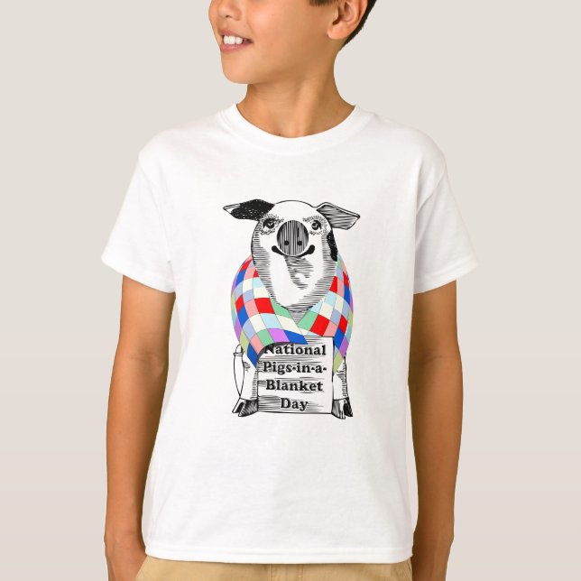 T-shirt Jour des cochons dans une couverture (Devant)