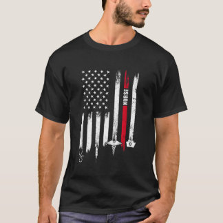 T-shirt Jour des infirmières du drapeau américain