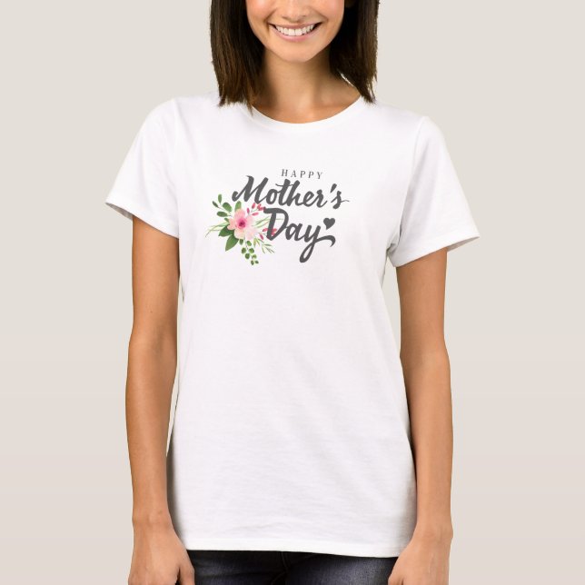 T-shirt Jour des mères florales élégantes | Chemise (Devant)