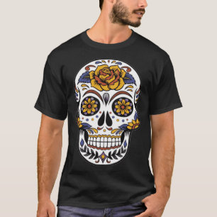 T-shirt Jour des Morts Dia De Muertos sucre de fleur Crâne