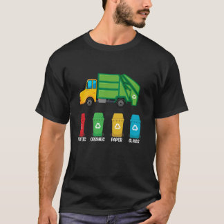 T-shirt Jour des ordures Recyclage Camion Enfants Garçons 
