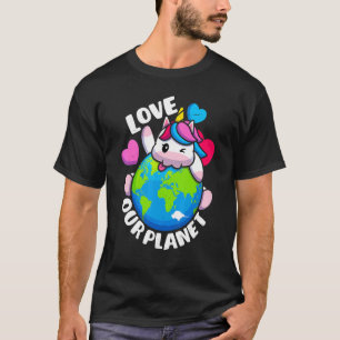 T-shirt Jour des terres Amour Notre Planète Unicorne De l'