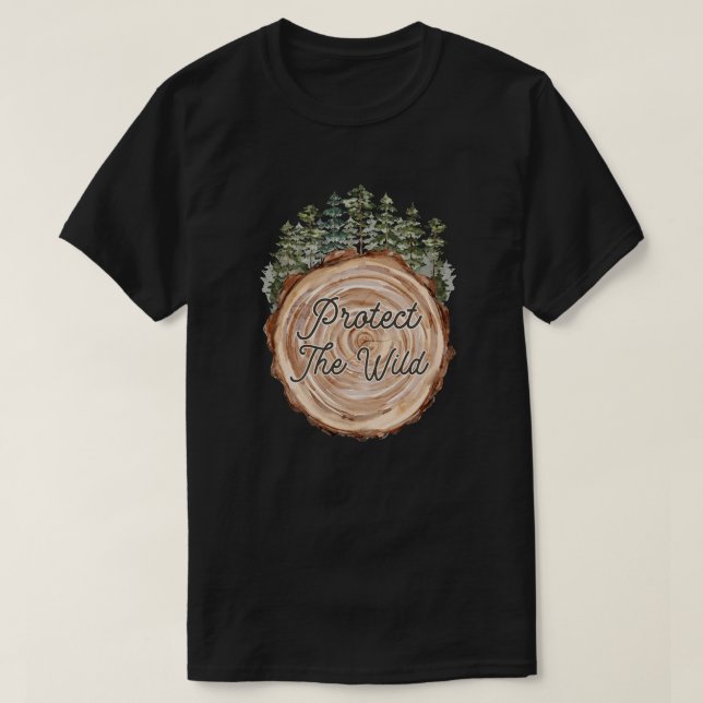 T-shirt Jour des terres Devis Bois Disque Pins Arbres Envi (Design devant)