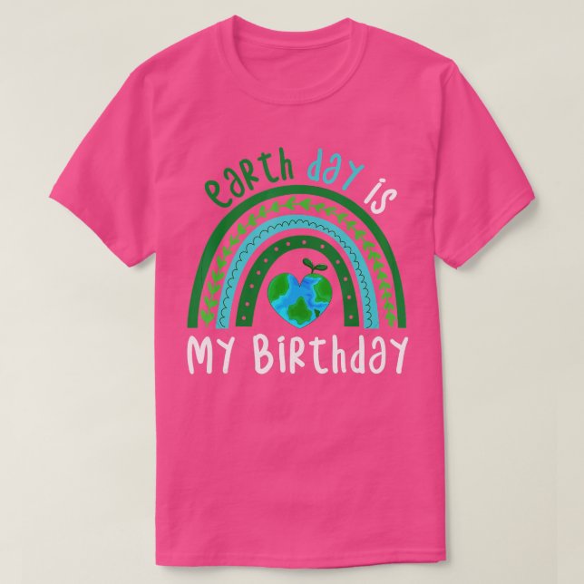 T-shirt Jour des terres Est Mon Anniversaire Boho Rainbow  (Design devant)