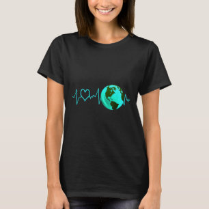 T-shirt Jour des terres Heartbeat Recycling Climate Change