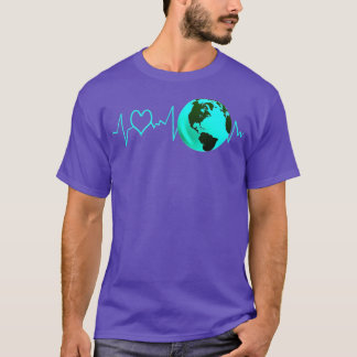 T-shirt Jour des terres Heartbeat Recycling Climate Change