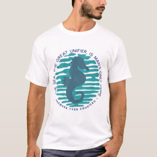 T-shirt Jour des terres, Hippocampe et Vagues, Nettoyer l'