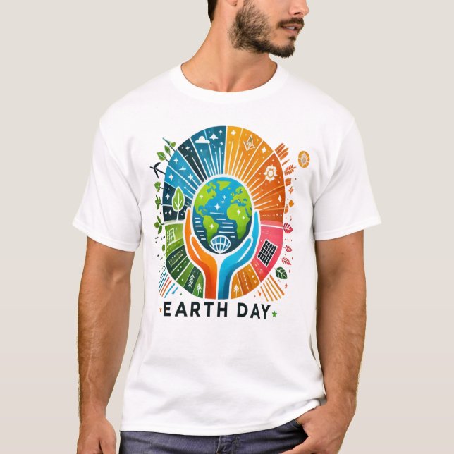 T-shirt Jour des terres masculin de base (Devant)