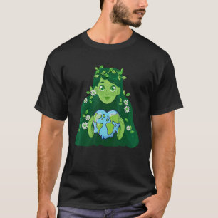 T-shirt Jour des terres Mère Vert Sauvez Notre Planète Pou