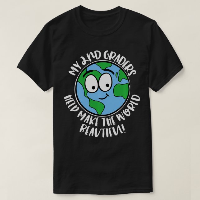 T-shirt Jour des terres mignon 2e année Conception de l'en (Design devant)