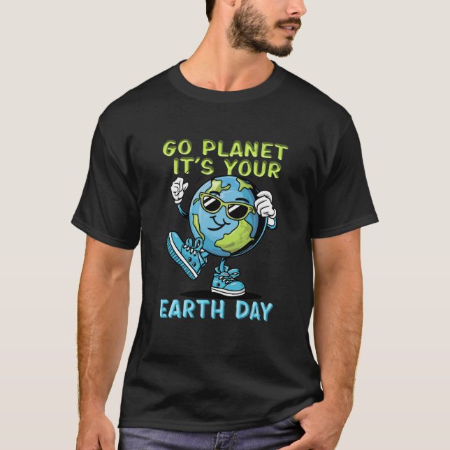 T-shirt Jour des terres mignon Go Planet Jour des terres 1 (Devant)