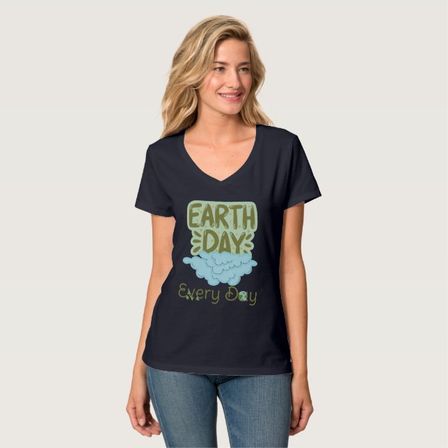 T-shirt jour des terres tous les jours, aimez la terre, sa (Devant entier)