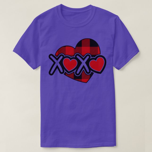 T-shirt Jour des Valentines Coeurs XOXO (Design devant)