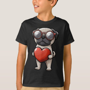 T-shirt Jour des Valentines de Chien Carlin mignon 14 févr