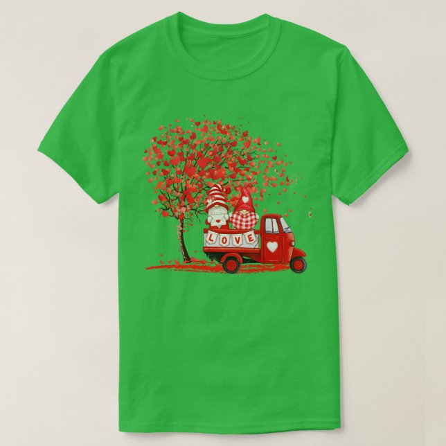 T-shirt Jour des Valentines Gnomes mignons Coeurs de Camio (Design devant)