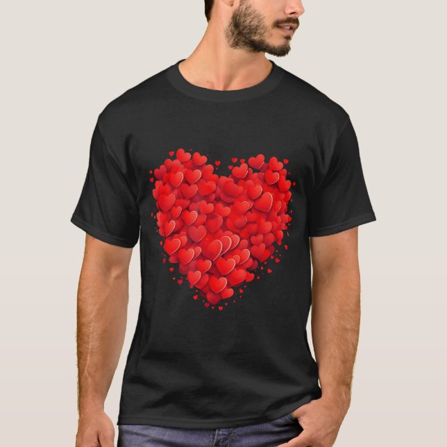 T-shirt Jour des Valentines Graphiques d'Amour du Coeur (Devant)