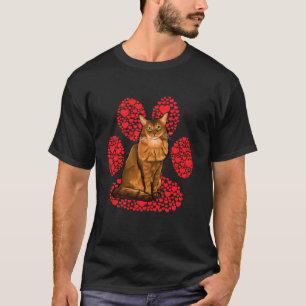 T-shirt Jour des Valentines somaliennes Chat Love Paw